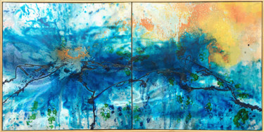 Peinture intitulée "My Blue Heaven" par Lynne Godina-Orme, Œuvre d'art originale, Acrylique