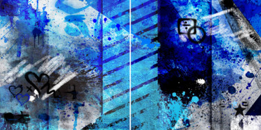Arts numériques intitulée "Beauty In Blue" par Lynne Godina-Orme, Œuvre d'art originale, Travail numérique 2D Monté sur Plex…