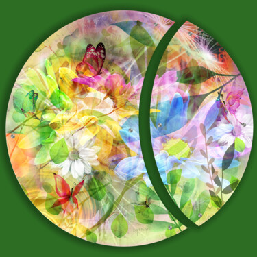 Digital Arts titled "Bouquet Of Beauty -…" by Lynne Godina-Orme, Original Artwork, 2D Digital Work Mounted on Plexiglass