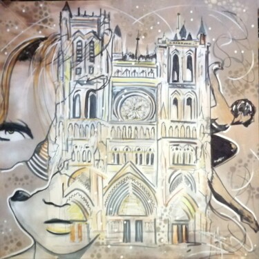 Painting titled "Notre Dame d'Amiens" by Lyric.P / H, Original Artwork, Acrylic