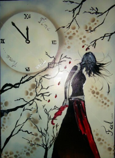 Peinture intitulée "Time after time" par Lyric.P / H, Œuvre d'art originale, Aérographe