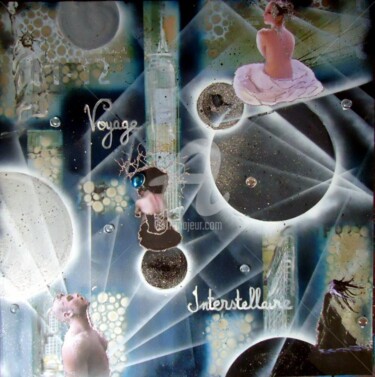 Peinture intitulée "voyage interstellai…" par Lyric.P / H, Œuvre d'art originale, Acrylique