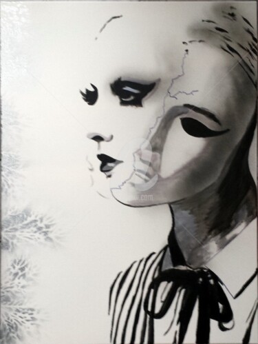 Painting titled "Tomber le masque..." by Lyric.P / H, Original Artwork