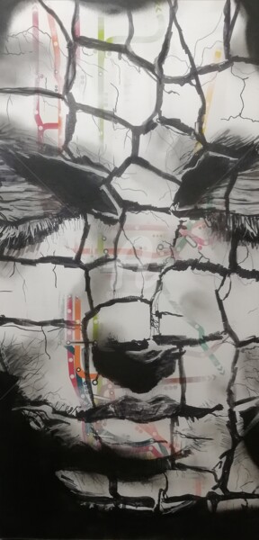 Картина под названием "Destroyed" - Lyric.P / H, Подлинное произведение искусства, Акрил Установлен на Деревянная рама для н…