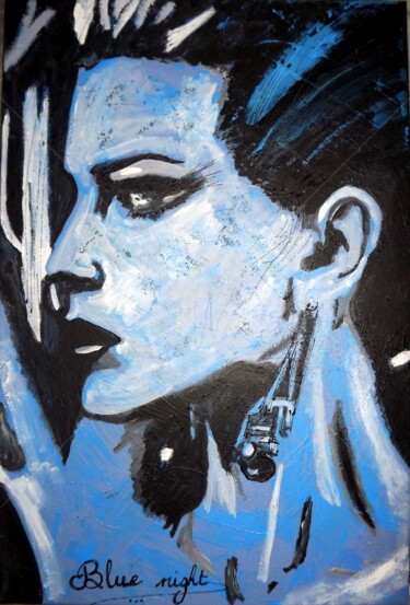 Painting titled "Dark Blue" by Lyric.P / H, Original Artwork, Acrylic