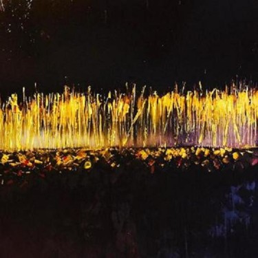 Peinture intitulée "Soleils noirs II" par Lysa Bertholom, Œuvre d'art originale, Huile