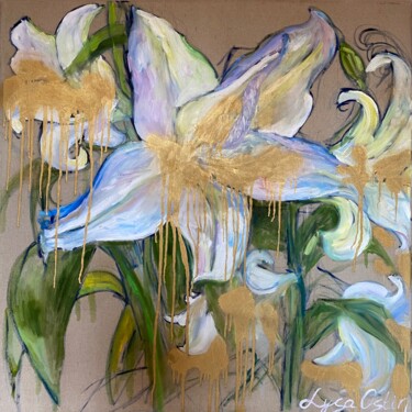 Картина под названием "Лилии" - Lysa Ostin, Подлинное произведение искусства, Масло