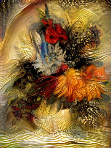 Digital Arts titled "bouquet de fleurs2" by Lysadie, Original Artwork, Digital Painting