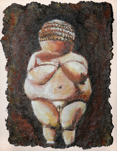 Pittura intitolato "Frau Willendorf" da Jean-Eddie Crouzet (Lysalamandre), Opera d'arte originale, Acrilico