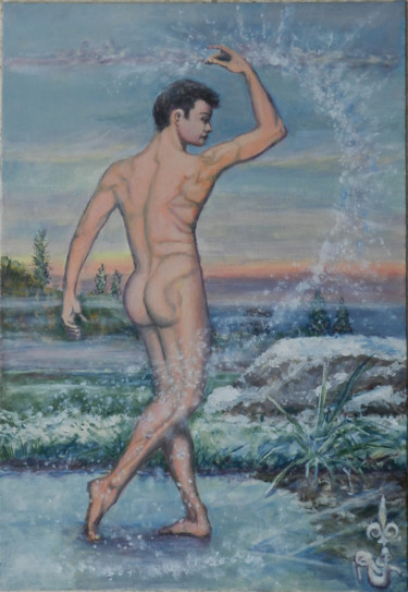 Peinture intitulée "L'Hiver" par Jean-Eddie Crouzet (Lysalamandre), Œuvre d'art originale, Acrylique Monté sur Carton