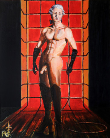 Painting titled "Le Marquis" by Jean-Eddie Crouzet (Lysalamandre), Original Artwork, Acrylic Mounted on Cardboard