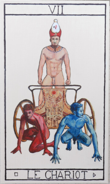 Картина под названием "Le Chariot, septièm…" - Jean-Eddie Crouzet (Lysalamandre), Подлинное произведение искусства, Акрил Ус…