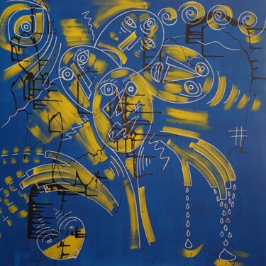 Schilderij getiteld ""Ukraine J1"" door Sylvie Yvinec (Lysartsstrange), Origineel Kunstwerk, Acryl