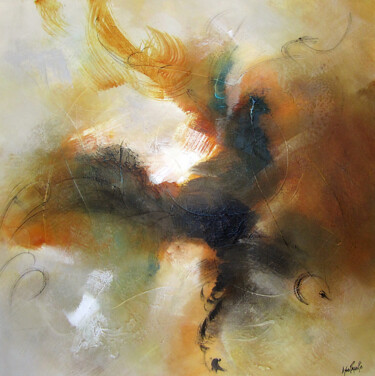 Pintura titulada "À l'aube" por Lyse Paquette, Obra de arte original, Acrílico Montado en Bastidor de camilla de madera