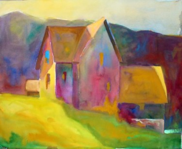 Peinture intitulée "Mountain House" par Robert Lysiak, Œuvre d'art originale