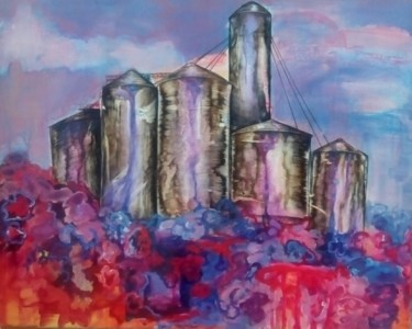 Painting titled "Les silots" by Lysiane D.Coste, Original Artwork, Acrylic