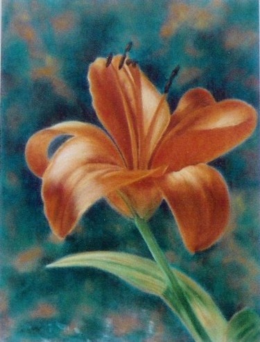 Painting titled "Amaryllis" by Lysiane Lagauzere, Original Artwork