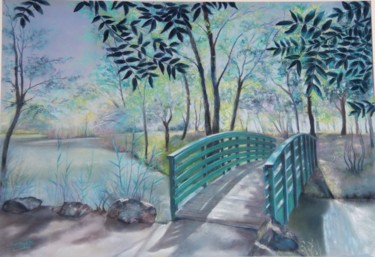 Pintura titulada ""Le petit pont de F…" por Lysiane Lagauzere, Obra de arte original