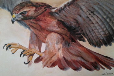 Painting titled "Falcon" by L.Oliver, Original Artwork, Oil