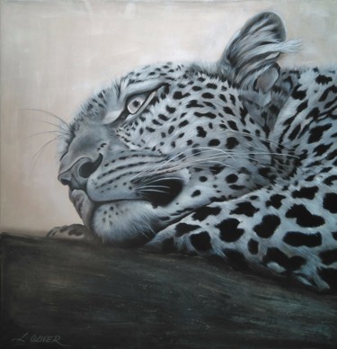 Peinture intitulée "The rest of Jaguar" par L.Oliver, Œuvre d'art originale, Huile