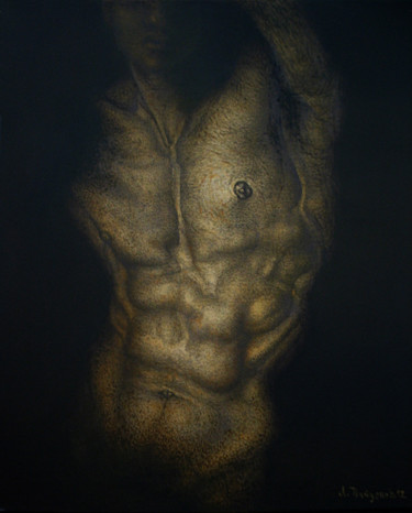 Pittura intitolato "Male nude (Torso)" da Lyubomir Naydenov, Opera d'arte originale, Altro