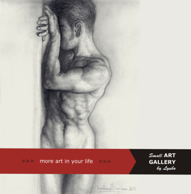 Disegno intitolato "Male nude - Adverti…" da Lyubomir Naydenov, Opera d'arte originale, Grafite
