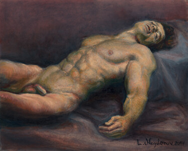Pittura intitolato "Sleeping nude" da Lyubomir Naydenov, Opera d'arte originale