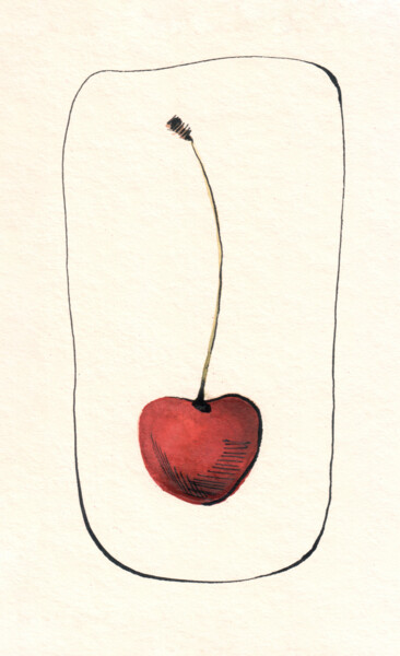 Картина под названием "Cherry" - Lyubov Fonareva, Подлинное произведение искусства, Акварель