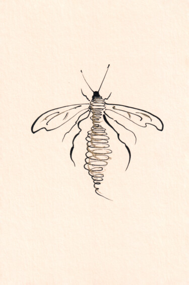 Рисунок под названием "Wasp" - Lyubov Fonareva, Подлинное произведение искусства, Чернила