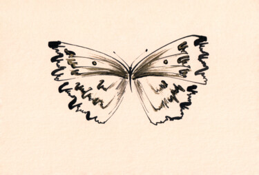 Рисунок под названием "Butterfly" - Lyubov Fonareva, Подлинное произведение искусства, Чернила