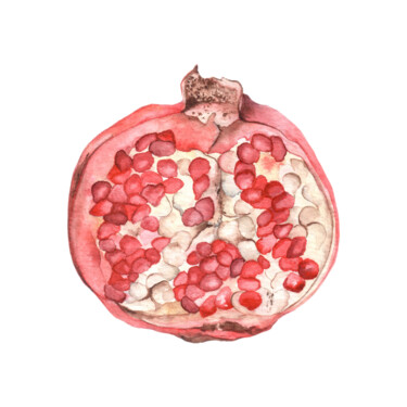 Картина под названием "Pomegranate" - Lyubov Fonareva, Подлинное произведение искусства, Акварель