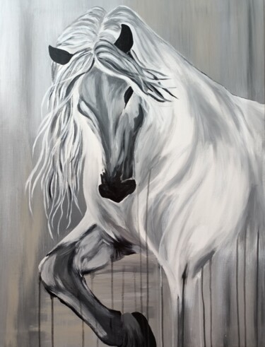 Ζωγραφική με τίτλο "Horse" από Lyubov Yugina, Αυθεντικά έργα τέχνης, Ακρυλικό