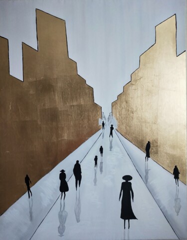 Painting titled "Bystanders" by Lyubov Yugina, Original Artwork, Acrylic