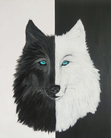 Malarstwo zatytułowany „Wolf” autorstwa Lyubov Yugina, Oryginalna praca, Akryl