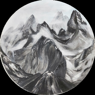 Pintura intitulada "Mountain landscape" por Lyubov Yugina, Obras de arte originais, Acrílico