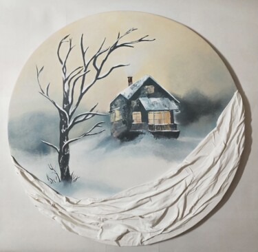 Painting titled "Winter" by Lyubov Yugina, Original Artwork, Acrylic