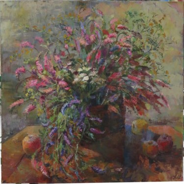 Painting titled "Wildflowers" by Lyudmila Aytuarova, Original Artwork, Oil