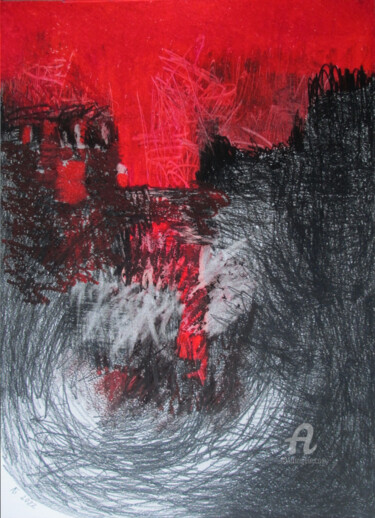 Dessin intitulée ""New reality" №30." par Lyudmila Belenkina, Œuvre d'art originale, Pastel