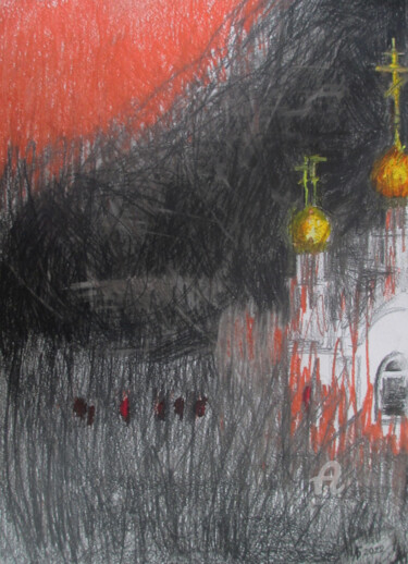 Dessin intitulée ""New reality" №32." par Lyudmila Belenkina, Œuvre d'art originale, Crayon