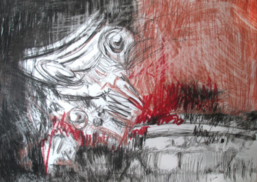 Disegno intitolato ""Destruction outsid…" da Lyudmila Belenkina, Opera d'arte originale, Pastello