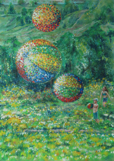 Malerei mit dem Titel "Following the joy" von Lyudmila Chupina, Original-Kunstwerk, Pastell