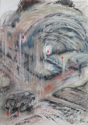 Картина под названием "Intersection" - Lyudmila Chupina, Подлинное произведение искусства, Пастель