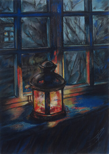 Ζωγραφική με τίτλο "Light on the window…" από Lyudmila Chupina, Αυθεντικά έργα τέχνης, Παστέλ