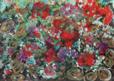 Fabric pattern Dessin intitulée "Fabric pattern" par Людмила Чупина, Œuvre d'art originale, Gouache