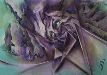 Картина под названием "Fear" - Lyudmila Chupina, Подлинное произведение искусства, Пастель