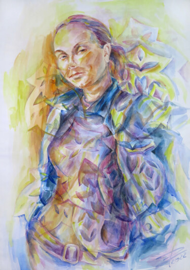 Peinture intitulée "Sun glare. The seri…" par Lyudmila Chupina, Œuvre d'art originale, Aquarelle