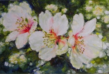 Картина под названием "Яблоневый цвет" - Захарова Елена Юрьевна, Подлинное произведение искусства, Масло