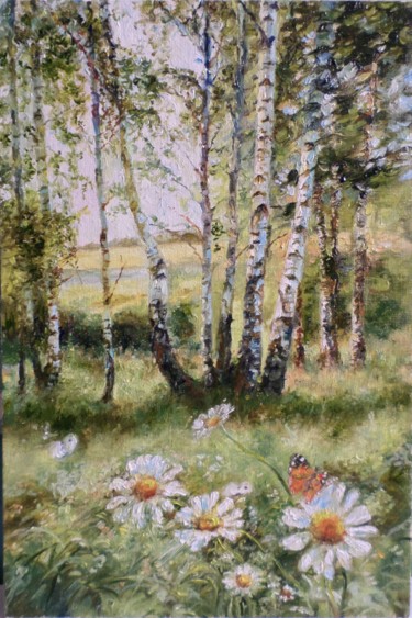 Painting titled "Поляна" by Zakharova Elena Iurevna, Original Artwork, Oil