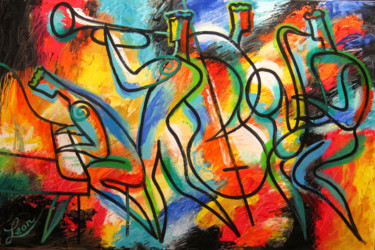 Pintura intitulada "Avant-garde Jazz" por Leon Zernitsky, Obras de arte originais, Acrílico