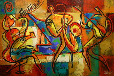 Malerei mit dem Titel "Soul Jazz" von Leon Zernitsky, Original-Kunstwerk, Acryl